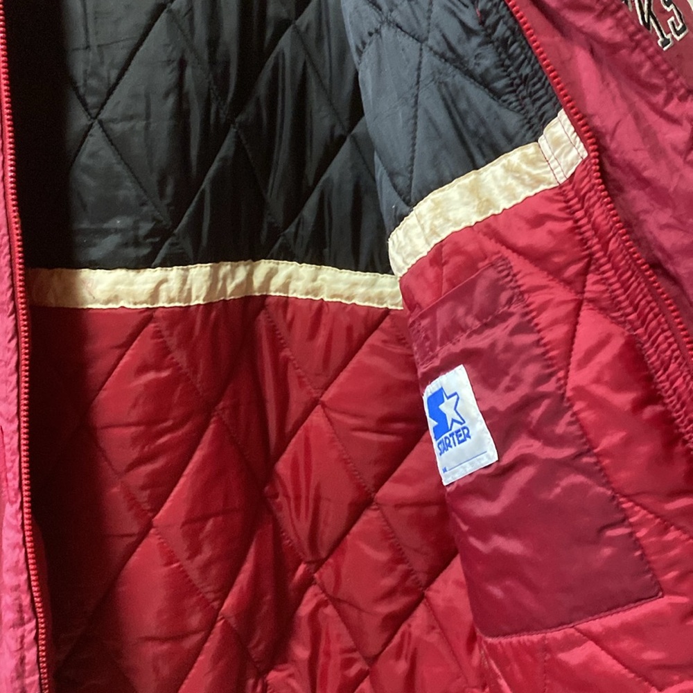 90s Arkansas Razorbacks Jacket Coat XL Vintage Starter - Picture 6 of 8